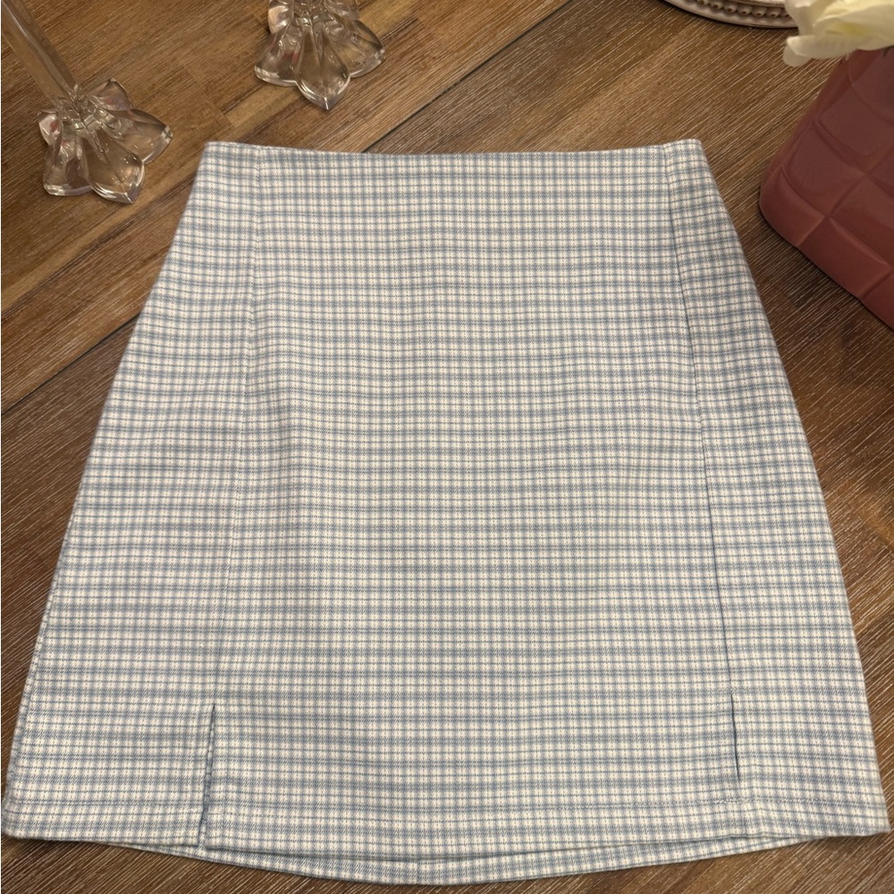 Brandy Melville checkered blue mini skirt one size